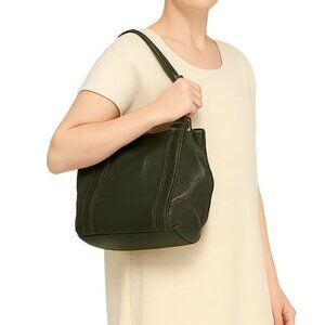 Dark Green Leather Bag Peck & Peck Shoulder Handbag Crossbody  Women's Woman's